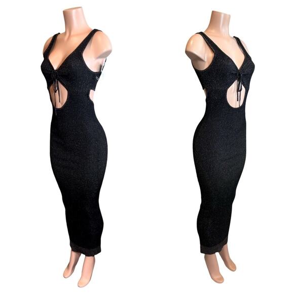Beach Bunny Lennon Maxi Dress SZ M BLACK $129 - Picture 3 of 6